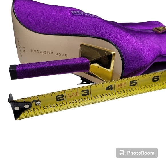 Good American Purple Neoprene Pointed Toe Mid Calf Boots Women's Size 7.5 - Picture 7 of 8